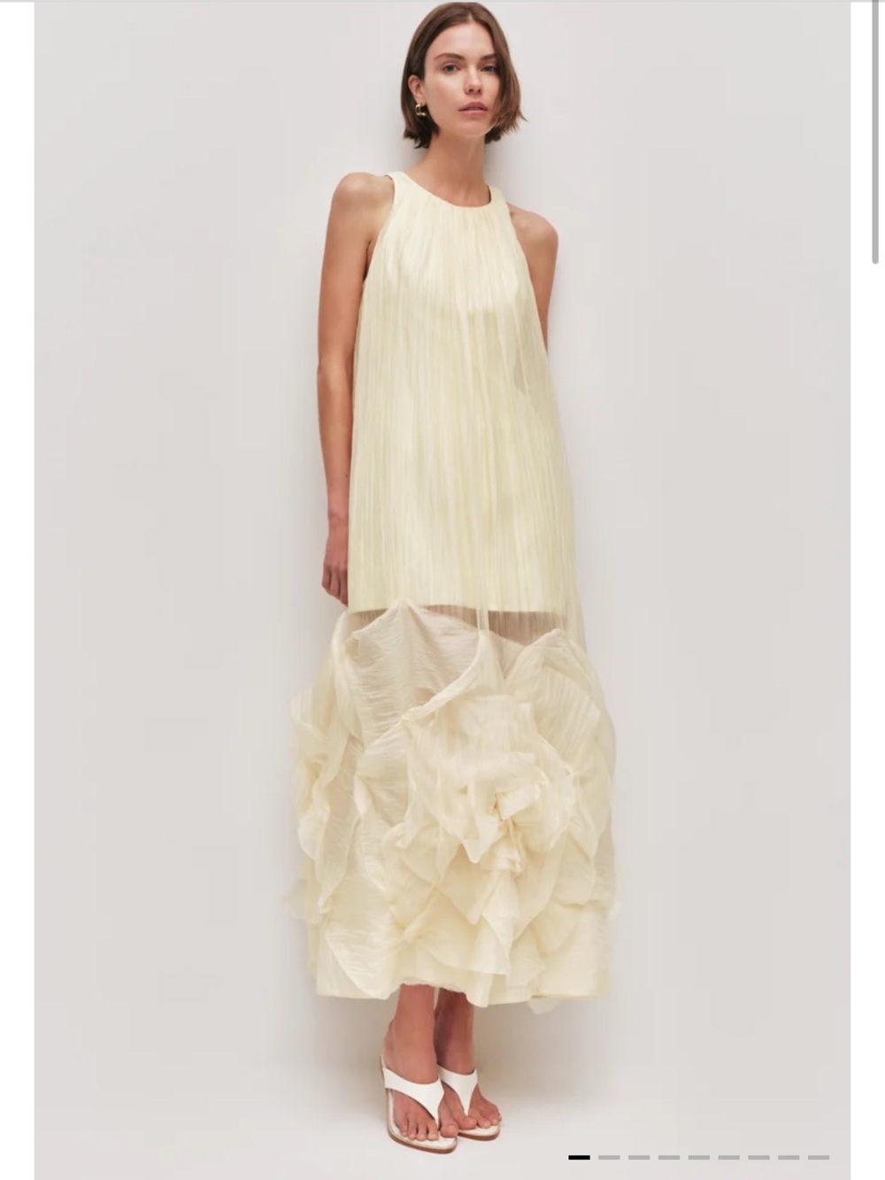 Aje Ecliptica Gown: Elegant pastel yellow floral-Hem Maxi Dress